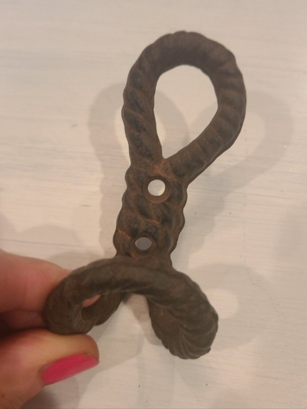 Rustic Wall Hook with a Twisted Rope-Inspired Design - Nautical Rustic Decor